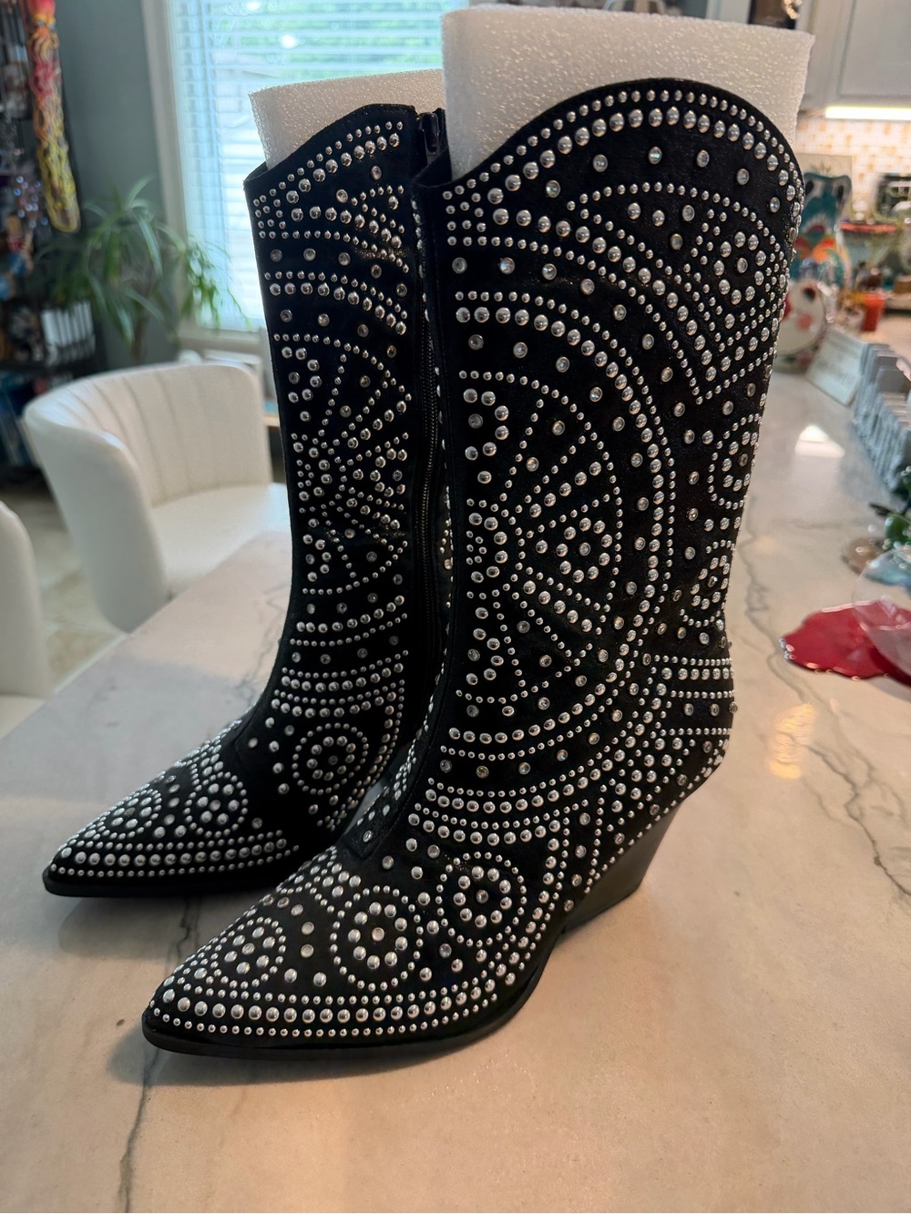 Studded Black Western Boots - GORGEOUS  NWOT!